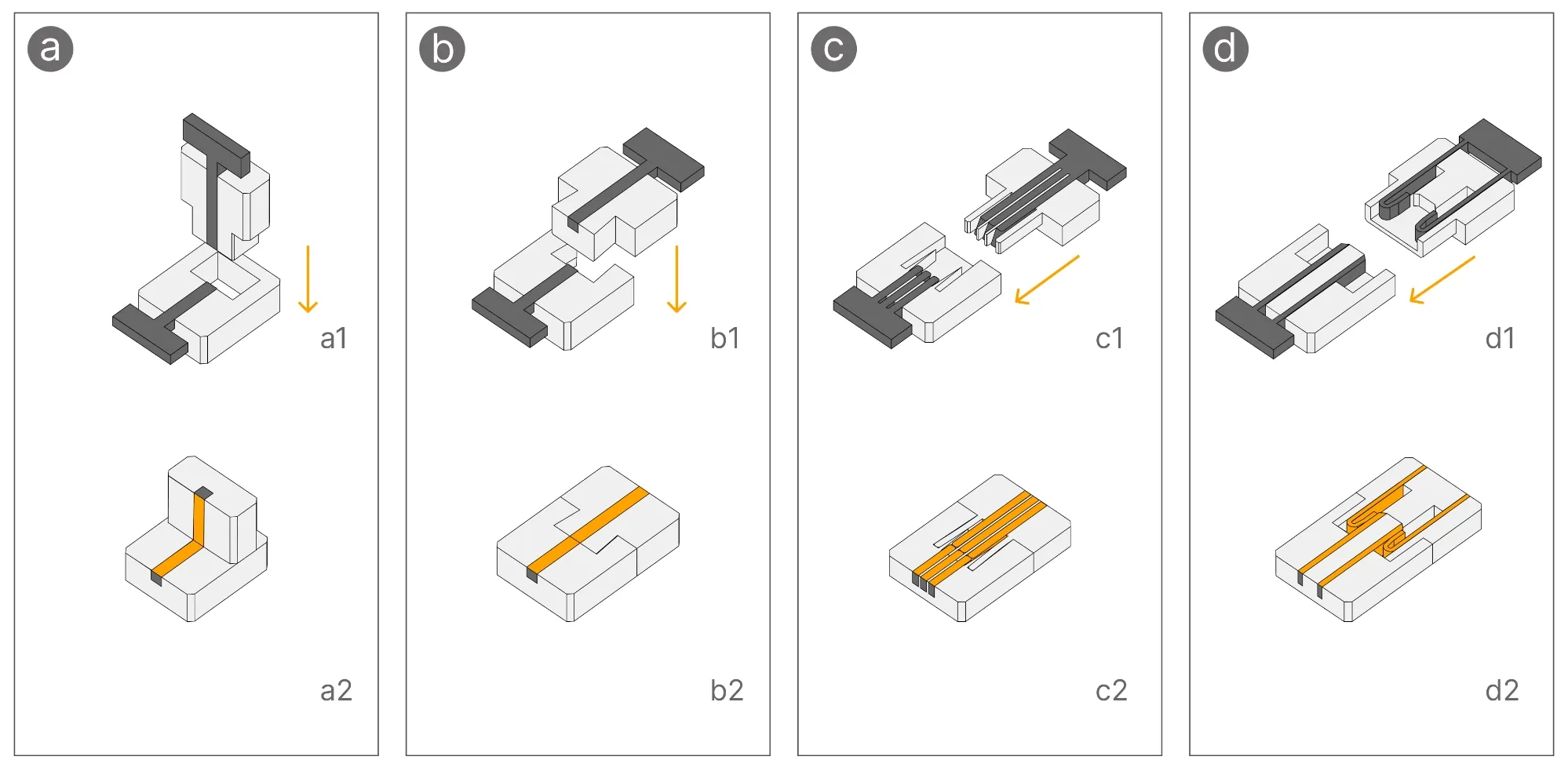 Four types of electrifed joint structures